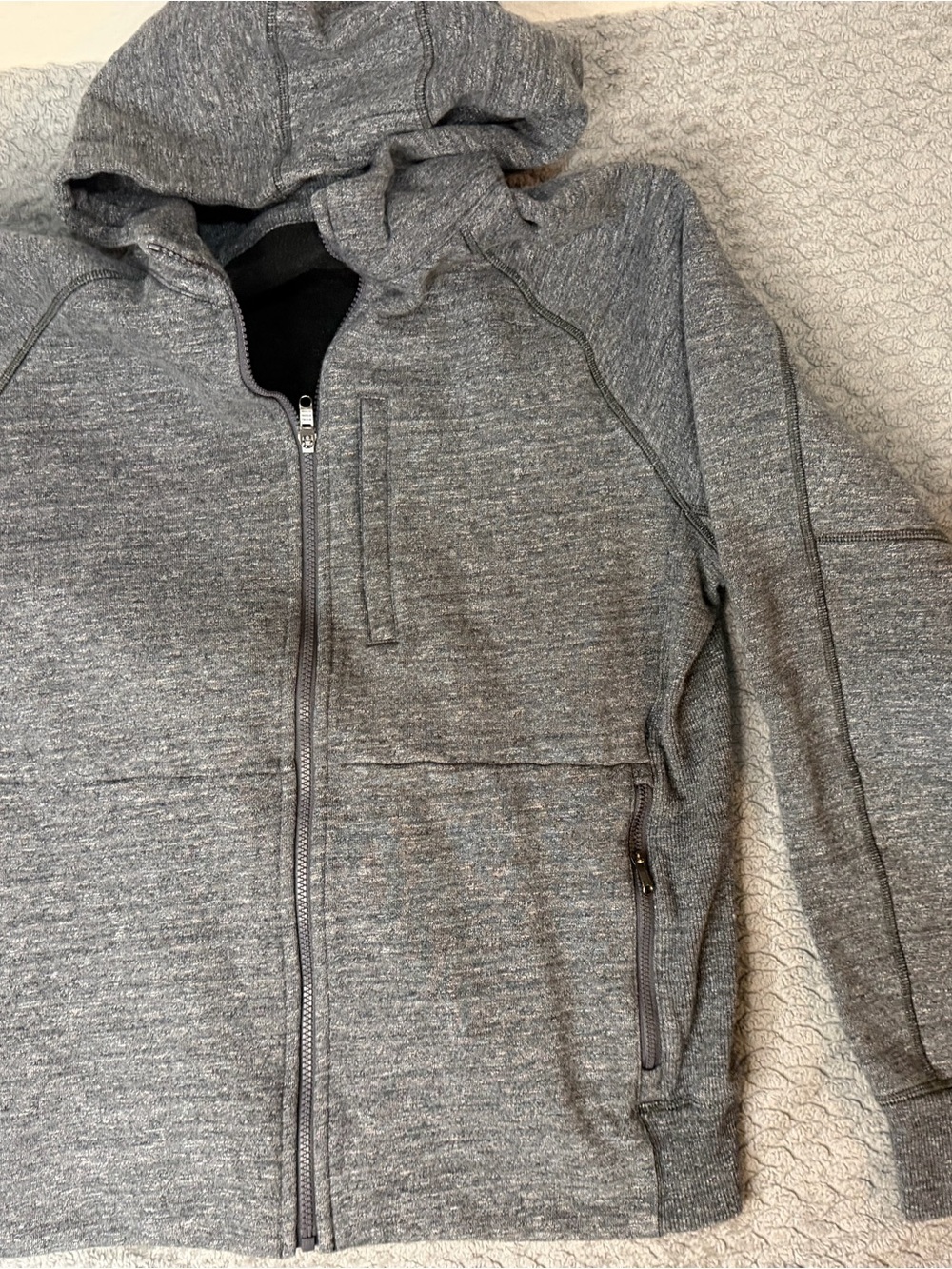 Men's Gray Lululemon Hooded Full-Zip Jacket
